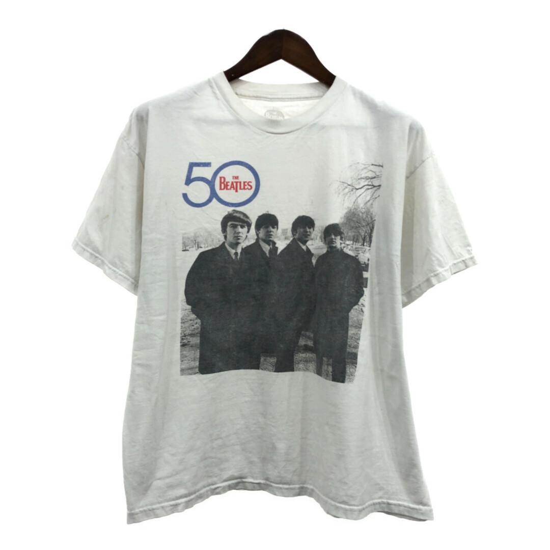 THE BEATLES ザ・ビートルズ 半袖Ｔシャツ バンドT ホワイト (メンズ XL) 中古 古着 Q6435 メンズのトップス(Tシャツ/カットソー(半袖/袖なし))の商品写真