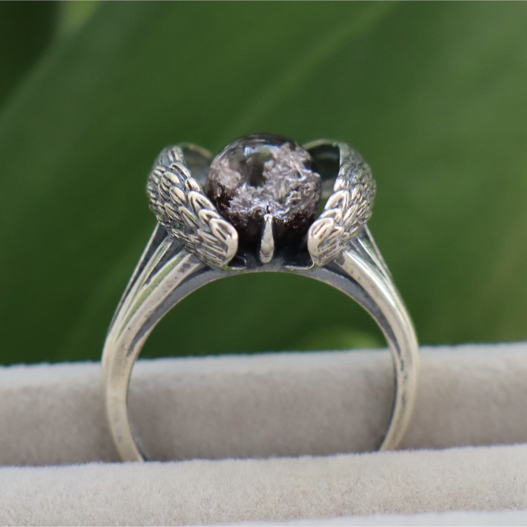 ガーデンクォーツ 天然石リング 指輪 天使の翼 羽 パワーストーンシルバー925 レディースのアクセサリー(リング(指輪))の商品写真