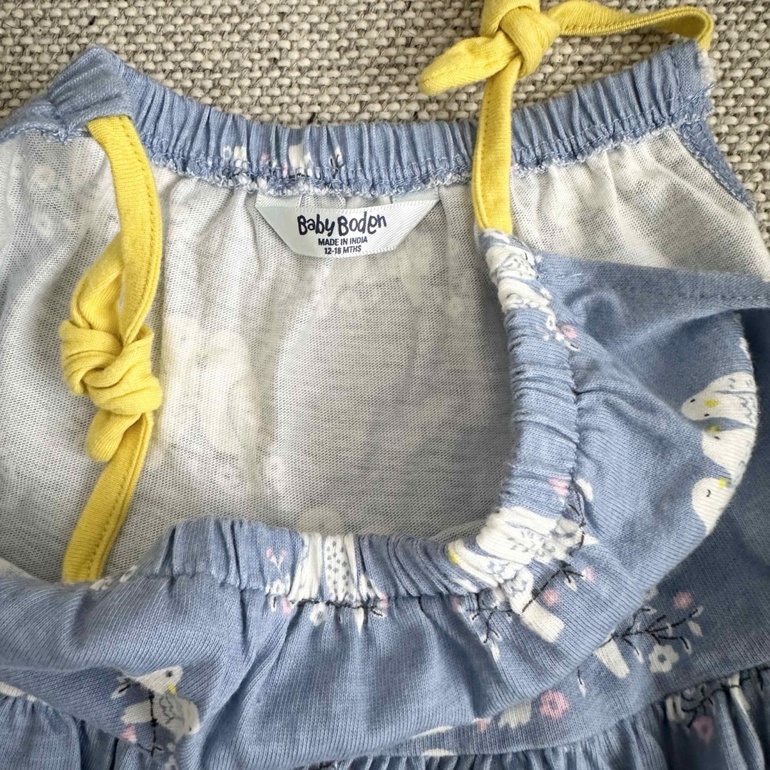 Boden(ボーデン)の美品 BabyBoden ベビーボーデン キャミソール ワンピース 90小鳥柄 キッズ/ベビー/マタニティのキッズ服女の子用(90cm~)(ワンピース)の商品写真