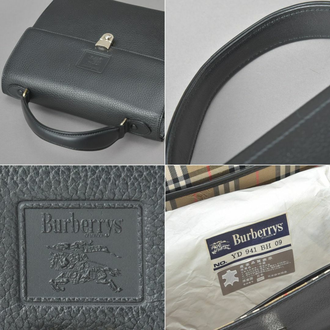 BURBERRY(バーバリー)の未使用◇Burberry バーバリー ハンドバッグ 型押しレザー 牛革 ブラック レディースのバッグ(ハンドバッグ)の商品写真