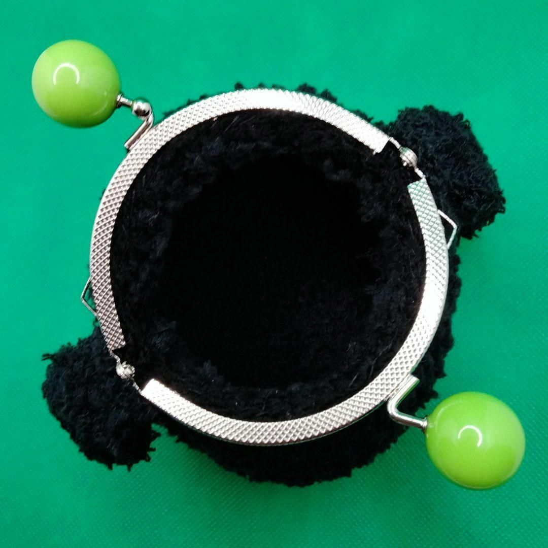 ✿ハンドメイド✿がま口・ポーチ✿手編み・あみぐるみ✿もこもこ黒トイプードル✿ ハンドメイドのファッション小物(ポーチ)の商品写真