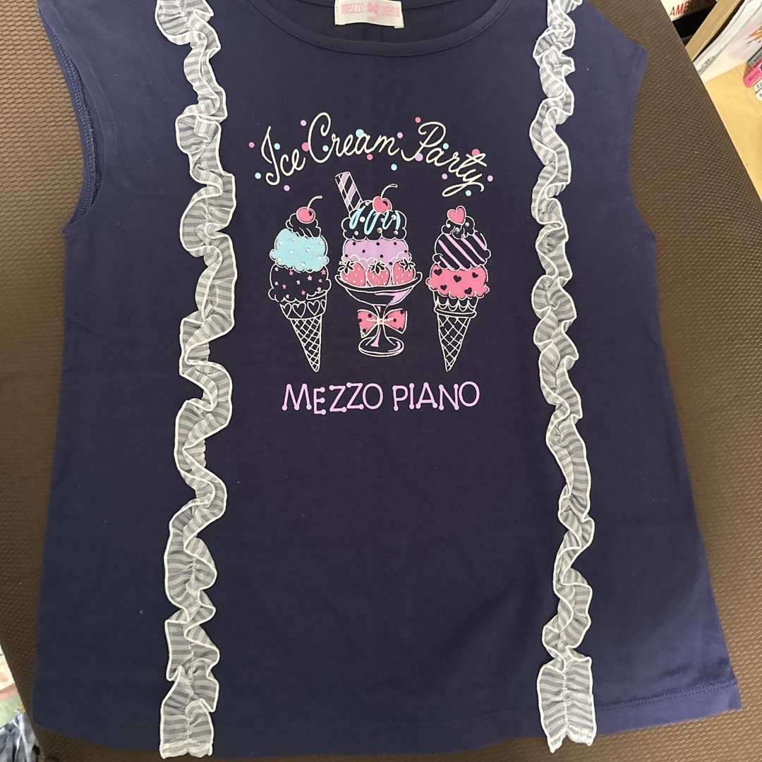 mezzo piano(メゾピアノ)のメゾピアノ フレンチスリーブ3枚セット キッズ/ベビー/マタニティのキッズ服女の子用(90cm~)(Tシャツ/カットソー)の商品写真