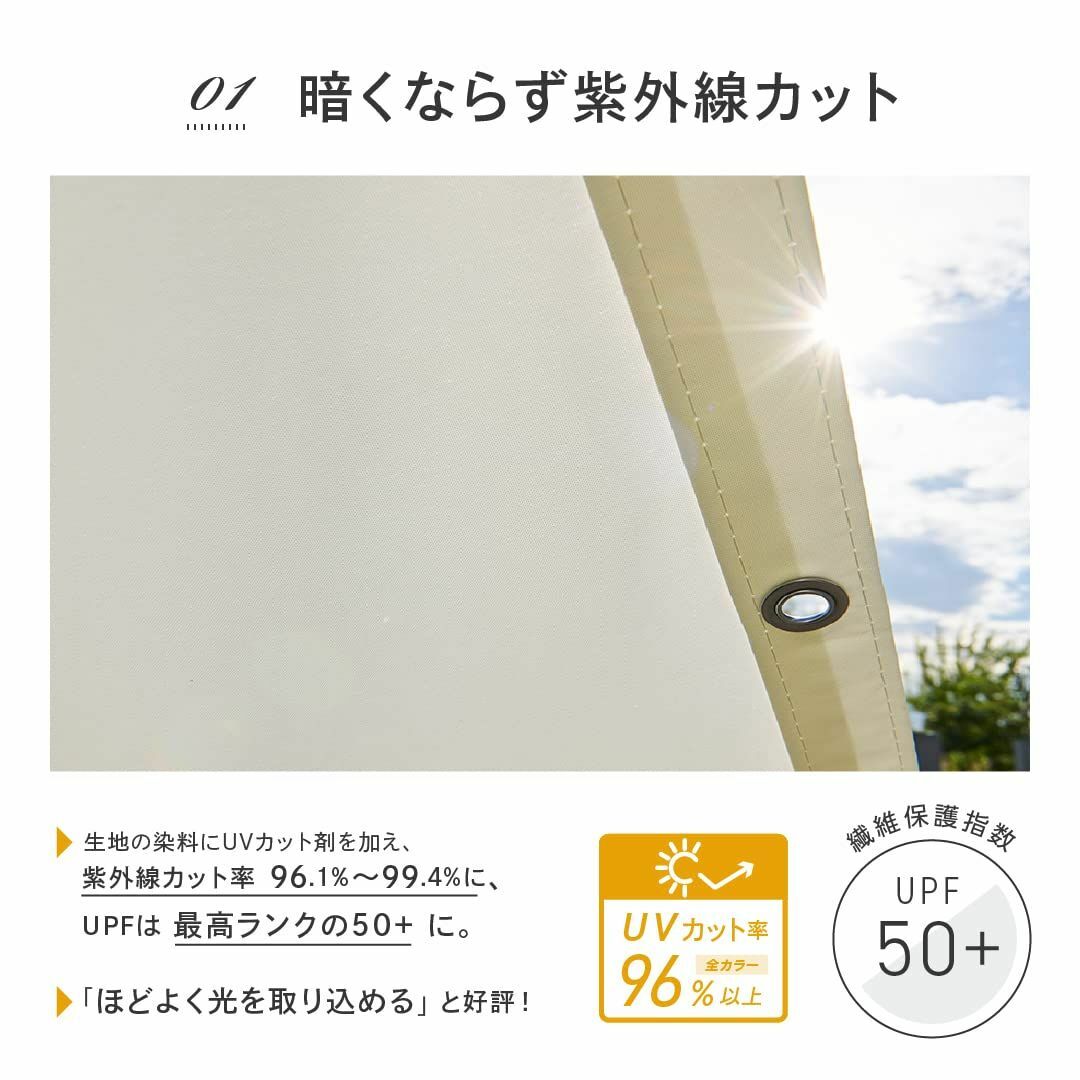 【色: グレー【無地】】Candor® オーニング シェード 撥水 バルコニー  インテリア/住まい/日用品のカーテン/ブラインド(その他)の商品写真