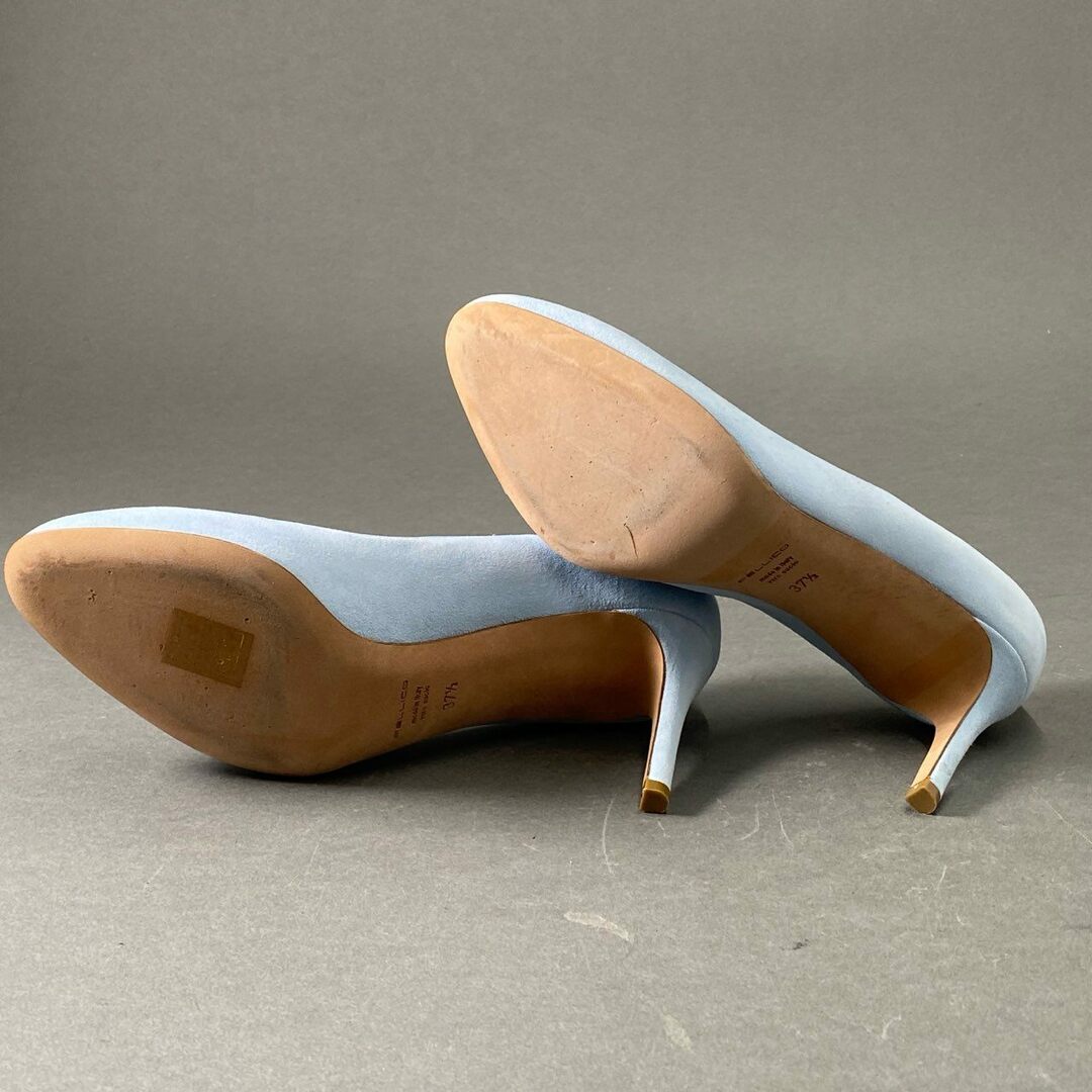 PELLICO(ペリーコ)の2e13 《美品》 PELLICO ペリーコ スエードレザー ヒールパンプス 37 1/2 ブルー シューズ イタリア製 レディースの靴/シューズ(ハイヒール/パンプス)の商品写真