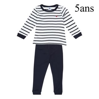 プチバトー(PETIT BATEAU)の新品 タグ付き プチバトー マリニエール ボーダー 長袖 パジャマ 5ans(パジャマ)