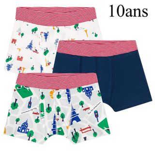 PETIT BATEAU - 新品 未使用 プチバトー 新作 トランクス パリ名所 3枚組 10ans