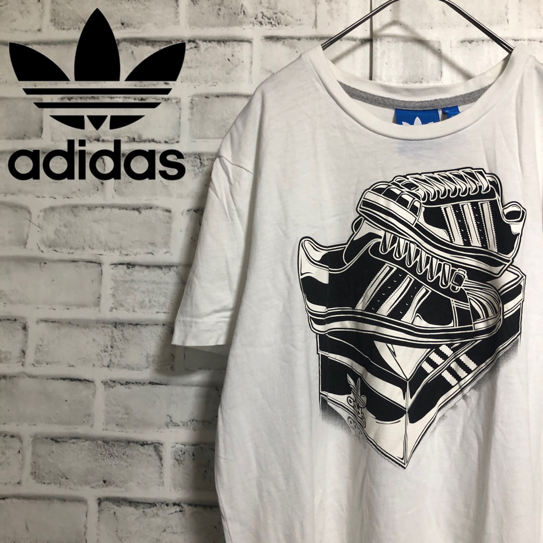Originals（adidas）(オリジナルス)の00s⭐️adidas ビッグスーパースタープリントTシャツ L 白×黒 メンズのトップス(Tシャツ/カットソー(半袖/袖なし))の商品写真