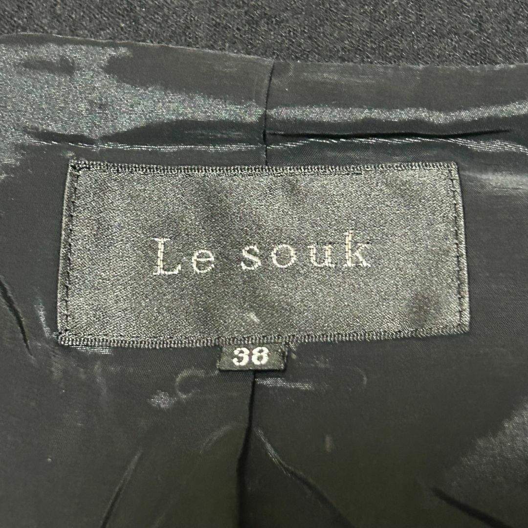 Le souk(ルスーク)の【超美品】ルスーク テーラードジャケット 38 ブラック  ✓3972 レディースのジャケット/アウター(テーラードジャケット)の商品写真