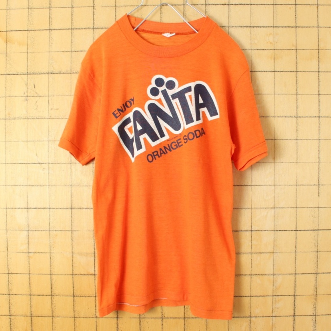 70s80s USA FANTAファンタ 半袖Tシャツ オレンジ S aw112 メンズのトップス(Tシャツ/カットソー(半袖/袖なし))の商品写真