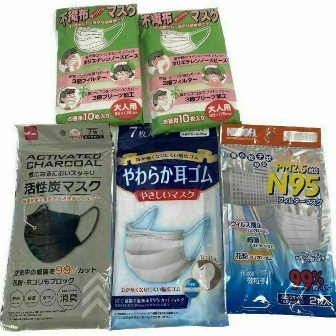 不織布マスク まとめ売り 36枚セット おとなサイズ インテリア/住まい/日用品のインテリア/住まい/日用品 その他(その他)の商品写真