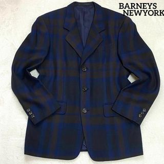 BARNEYS NEW YORK - バーニーズニューヨーク　テーラードジャケット　ネイビー系　46（M相当）　表柄入