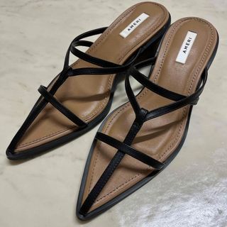 アメリヴィンテージ(Ameri VINTAGE)のAMERI CORD LEATHER SANDAL【 Sサイズ 】(サンダル)