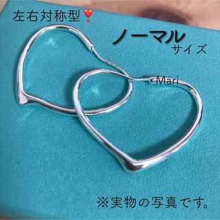 左右対称、シルバー925製です♪ ♡オープンハート フープピアス♡Sv、N(ピアス)