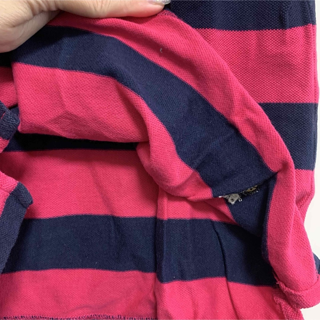 PEARLY GATES(パーリーゲイツ)のレディース　半袖ポロシャツ　ゴルフウェア　サイズ0 Sサイズ　ボーダー レディースのトップス(シャツ/ブラウス(半袖/袖なし))の商品写真