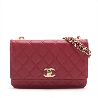 シャネル(CHANEL)のシャネル  ラムスキン  レッド レディース ショルダーバッグ(ショルダーバッグ)