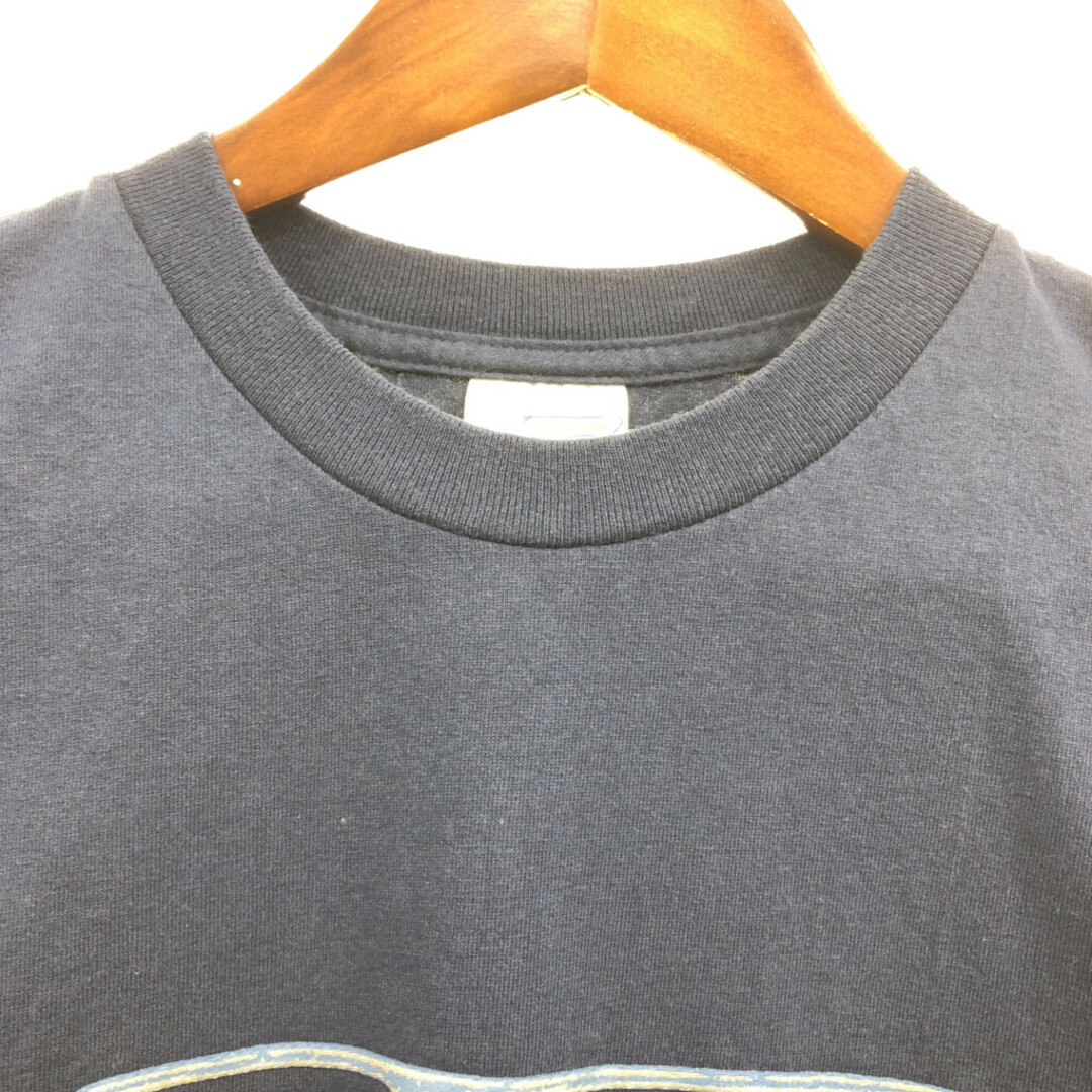 Reebok(リーボック)の00年代 Reebok リーボック 半袖Ｔシャツ スポーツ ロゴ ネイビー (メンズ L) 中古 古着 Q6449 メンズのトップス(Tシャツ/カットソー(半袖/袖なし))の商品写真