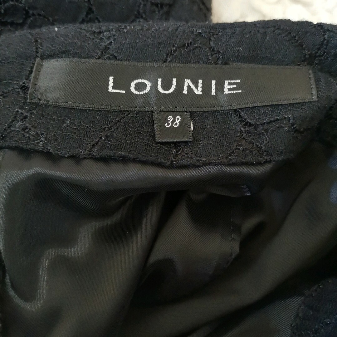 LOUNIE(ルーニィ)のLOUNIE　レース総柄スカート　麻　綿　日本製 レディースのスカート(ひざ丈スカート)の商品写真