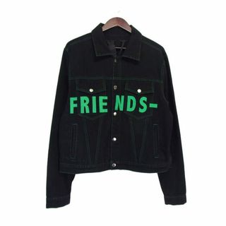 ヴィーローン(VLONE)のヴィーロン VLONE ■ 【 FRIENDS DENIM JACKET 】 フロント ロゴ フレンズ 刺繍 デニム ジャケット　n5492(Gジャン/デニムジャケット)