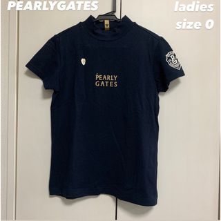 パーリーゲイツ(PEARLY GATES)のレディース　ハイネックシャツ　モックネック　半袖シャツ　ゴルフウェア　0 S(カットソー(半袖/袖なし))