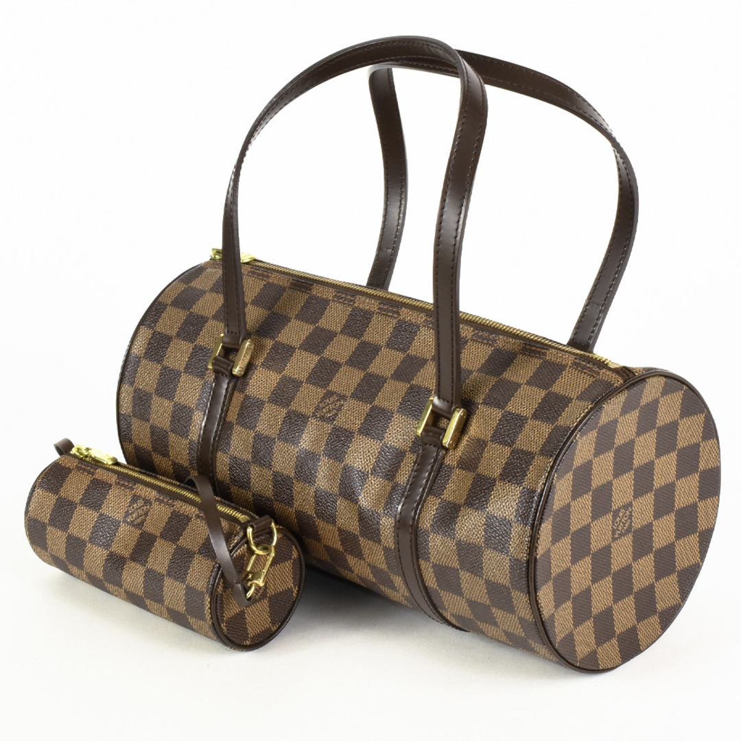 LOUIS VUITTON(ルイヴィトン)のルイヴィトン LOUIS VUITTON パピヨン30 GM ショルダーバッグ ダミエ エベヌ N51303 ブラウン MB0025 キャンバス ポーチ付【中古】 レディースのバッグ(ハンドバッグ)の商品写真