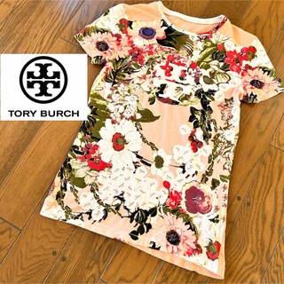トリーバーチToryburch  フローラル　ロゴ　Tシャツ　綿100