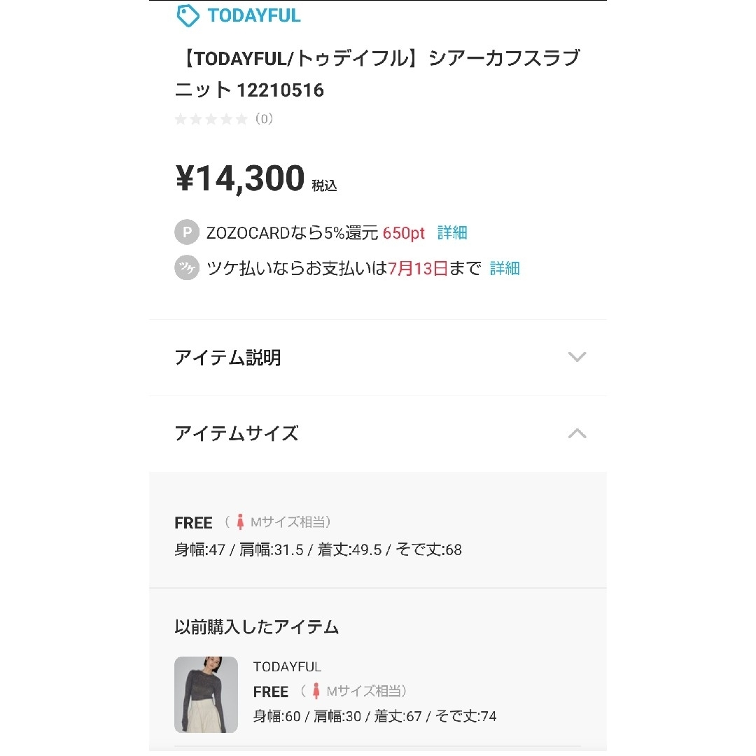 TODAYFUL(トゥデイフル)の❰美品❱TODAYFUL シアーカフスラブニット レディースのトップス(ニット/セーター)の商品写真