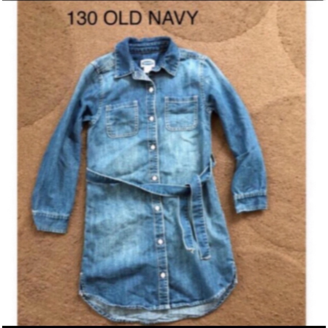 Old Navy(オールドネイビー)の130 OLD NAVY デニムチュニックシャツ キッズ/ベビー/マタニティのキッズ服女の子用(90cm~)(ブラウス)の商品写真