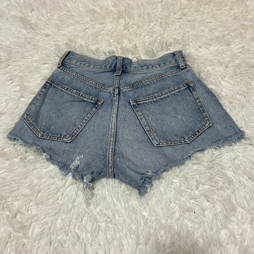 AZUL by moussy(アズールバイマウジー)の【超美品】マウジー デニム・ジーンズ ショートパンツ 0 ダメージ ✓3939 レディースのパンツ(ショートパンツ)の商品写真