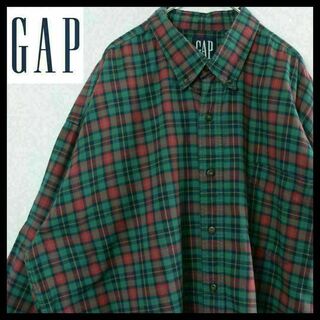 ギャップ(GAP)の【希少】オールドギャップ チェックシャツ ユーロ製 XL 90s 古着 入手困難(シャツ)