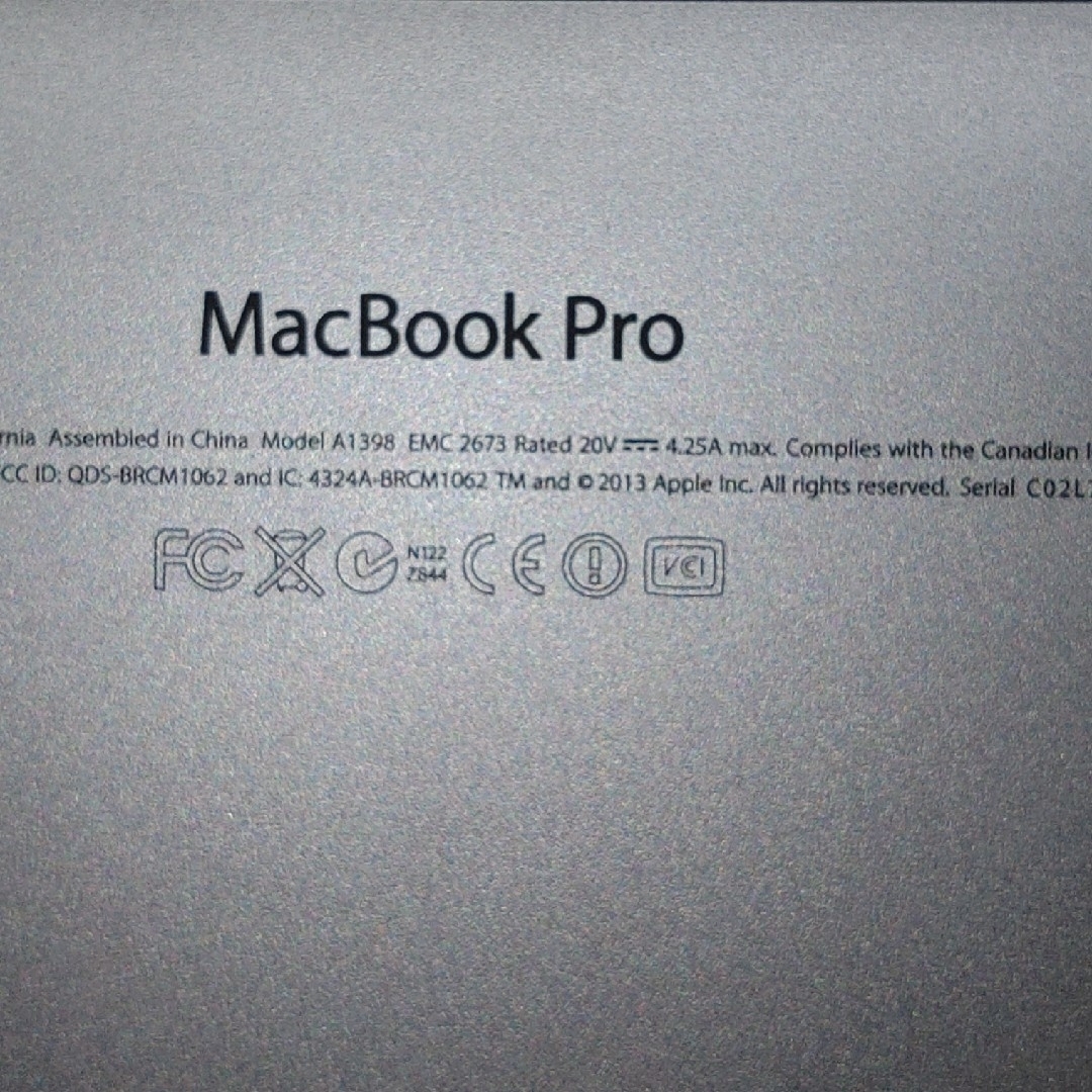 Apple(アップル)のMacbookPro(Retina, 15inch, 2013)i7 16GB スマホ/家電/カメラのPC/タブレット(ノートPC)の商品写真