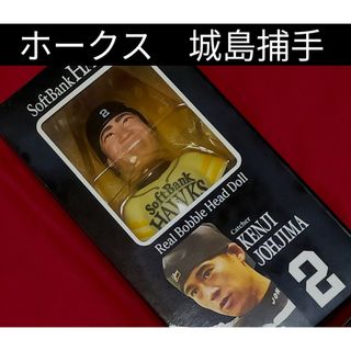 フクオカソフトバンクホークス(福岡ソフトバンクホークス)の①◆　城島健司選手　バブルヘッド人形　◆　ソフトバンクホークス　◆　非売品　◆(スポーツ選手)