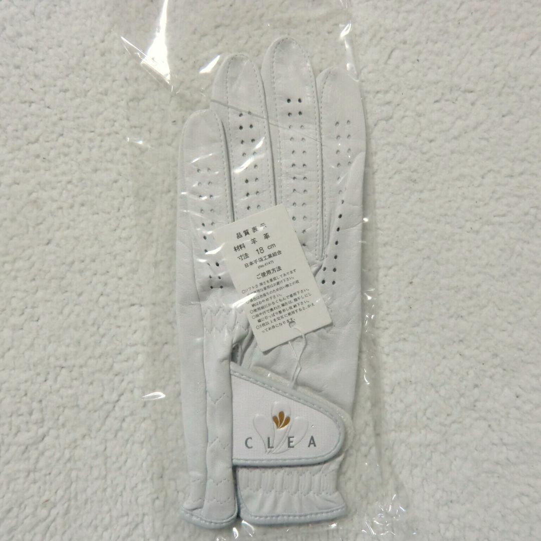 Kasco(キャスコ)のkasco CLEA ゴルフグローブ 白 18サイズ レディース用 天然皮革 レディースのファッション小物(手袋)の商品写真