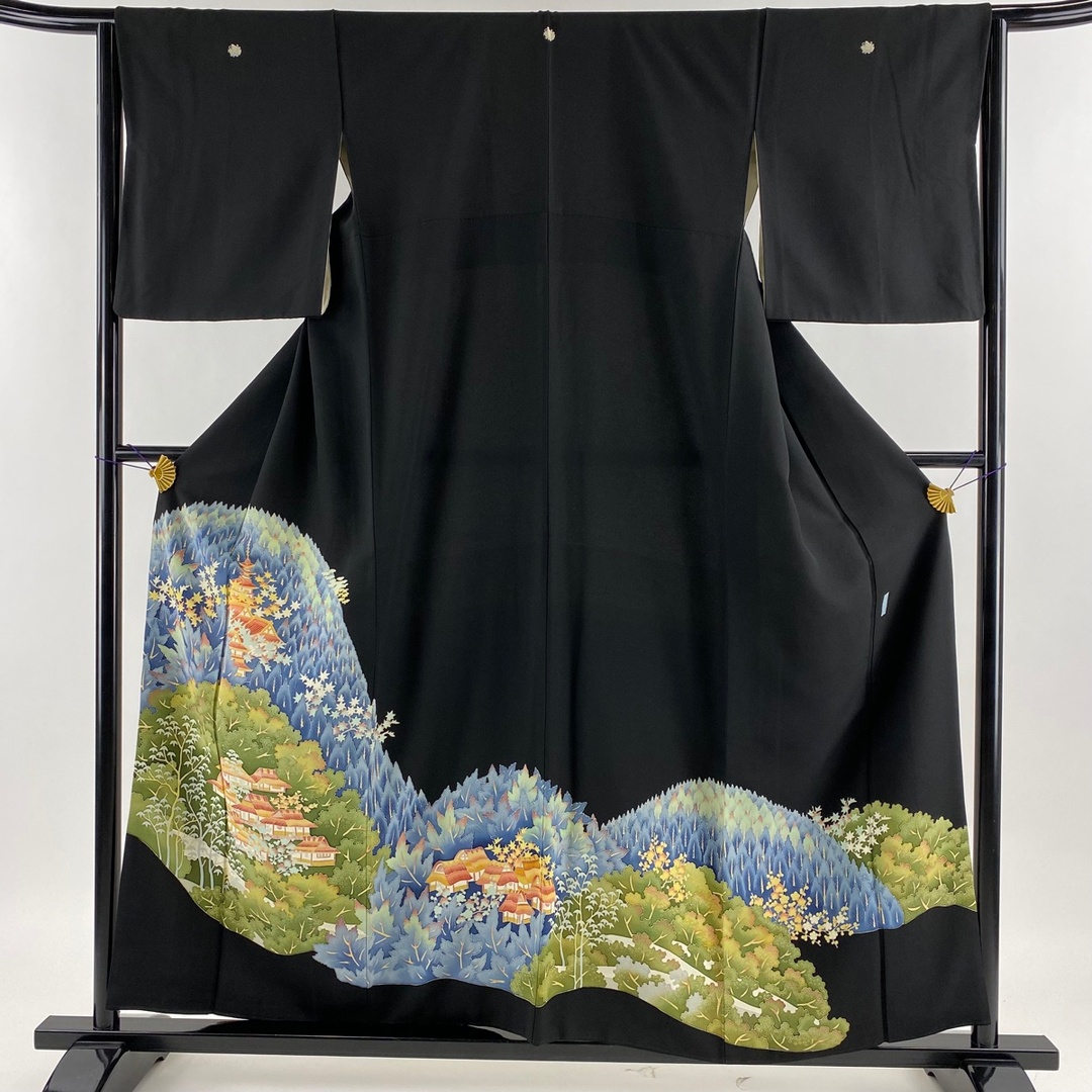 黒留袖 身丈158cm 裄丈65.5cm 正絹 名品 【中古】 レディースの水着/浴衣(着物)の商品写真