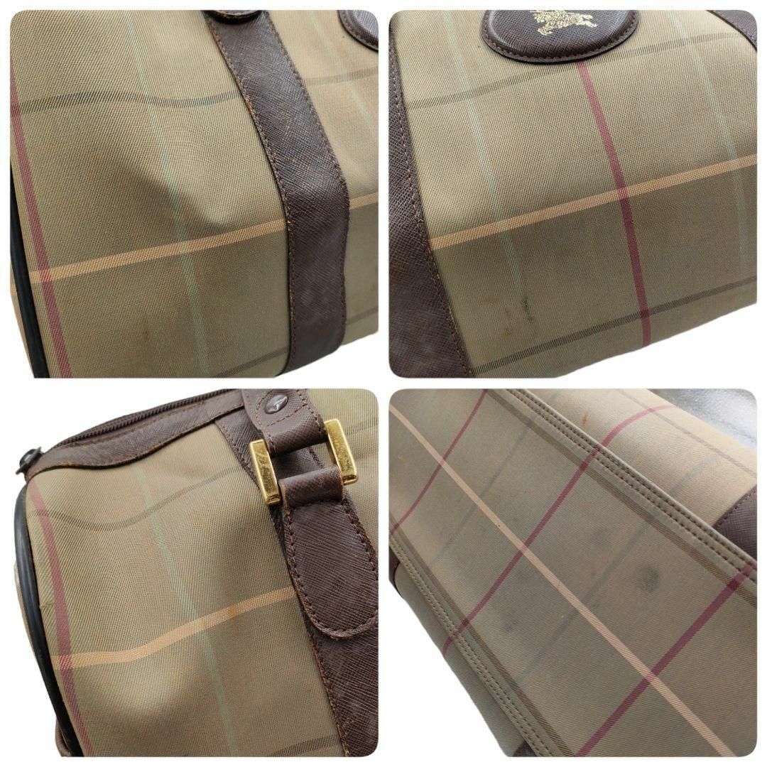 BURBERRY(バーバリー)のバーバリーズ ボストンバッグ ハンドバッグ 玉虫 チェック キャンバス レザー レディースのバッグ(ボストンバッグ)の商品写真