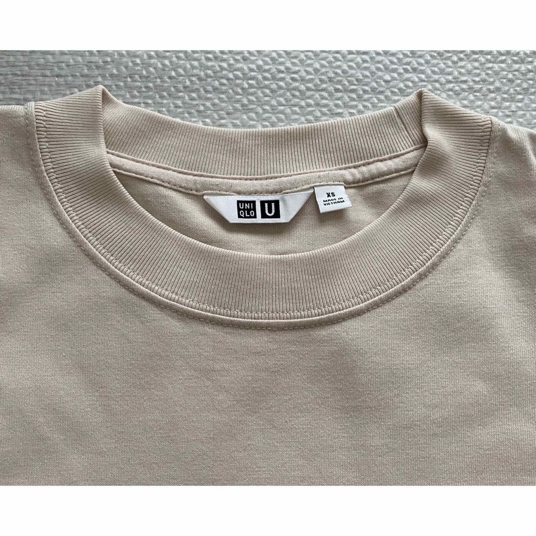 UNIQLO(ユニクロ)のUNIQLO U  ロンT  XSサイズ　ベージュ メンズのトップス(Tシャツ/カットソー(七分/長袖))の商品写真