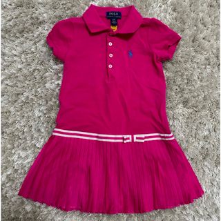 ポロ(POLO（RALPH LAUREN）)のPOLO ラルフローレン　ピンク　シャツ　ワンピース　95 2T(ワンピース)