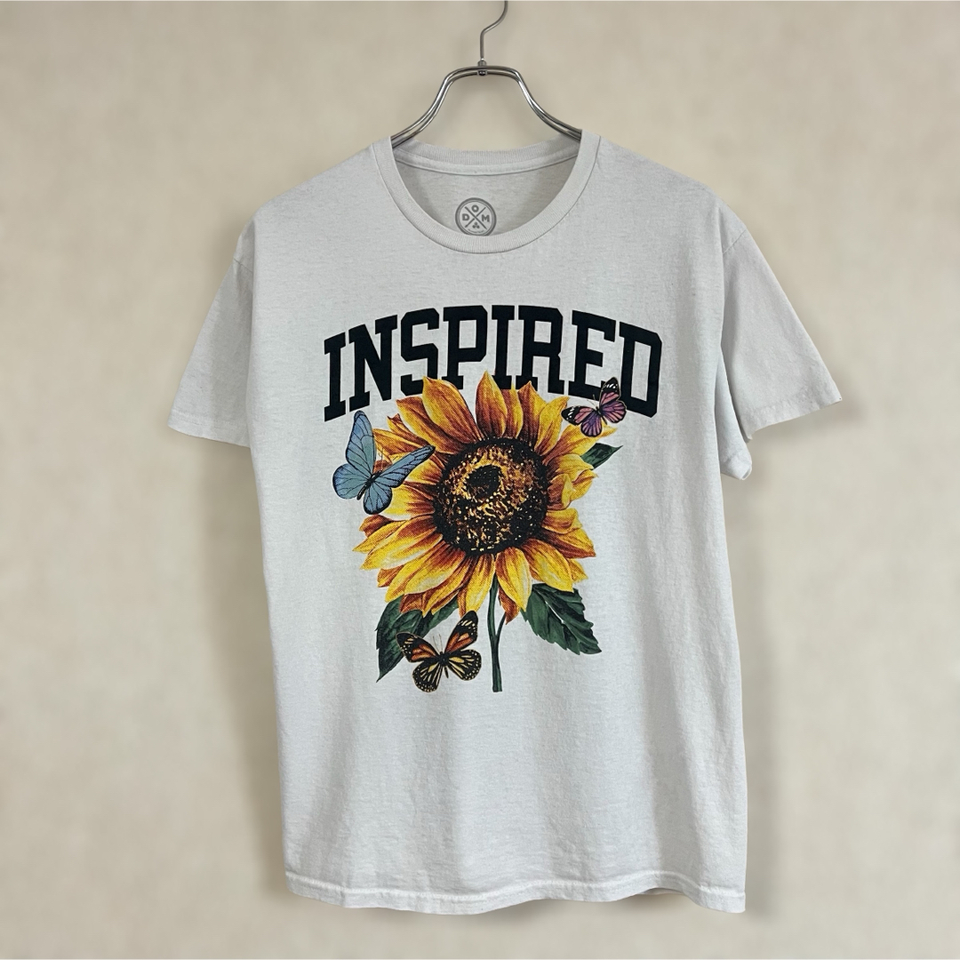 ODM / INSPIRED サンフラワー ひまわり バタフライ 蝶 Tシャツ メンズのトップス(Tシャツ/カットソー(半袖/袖なし))の商品写真