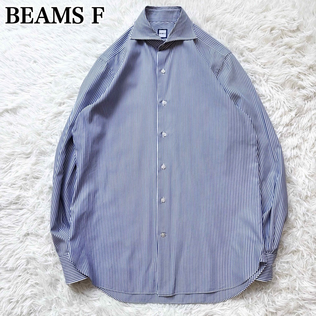 BEAMS F(ビームスエフ)のビームスエフ ワイドカラーシャツ 長袖シャツ SLIMFIT ストライプ 39 メンズのトップス(シャツ)の商品写真