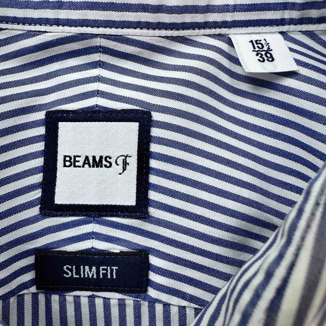 BEAMS F(ビームスエフ)のビームスエフ ワイドカラーシャツ 長袖シャツ SLIMFIT ストライプ 39 メンズのトップス(シャツ)の商品写真