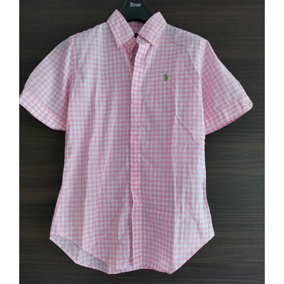 Ralph Lauren(ラルフローレン)のラルフローレン　半袖シャツ　ギンガムチェック  ピンク　シャツ　チェックシャツ レディースのトップス(シャツ/ブラウス(半袖/袖なし))の商品写真