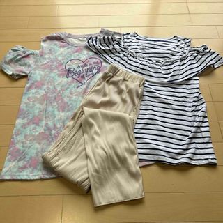 ネイビー(NAVY)の160 女の子　トップス2枚&パンツ(Tシャツ/カットソー)