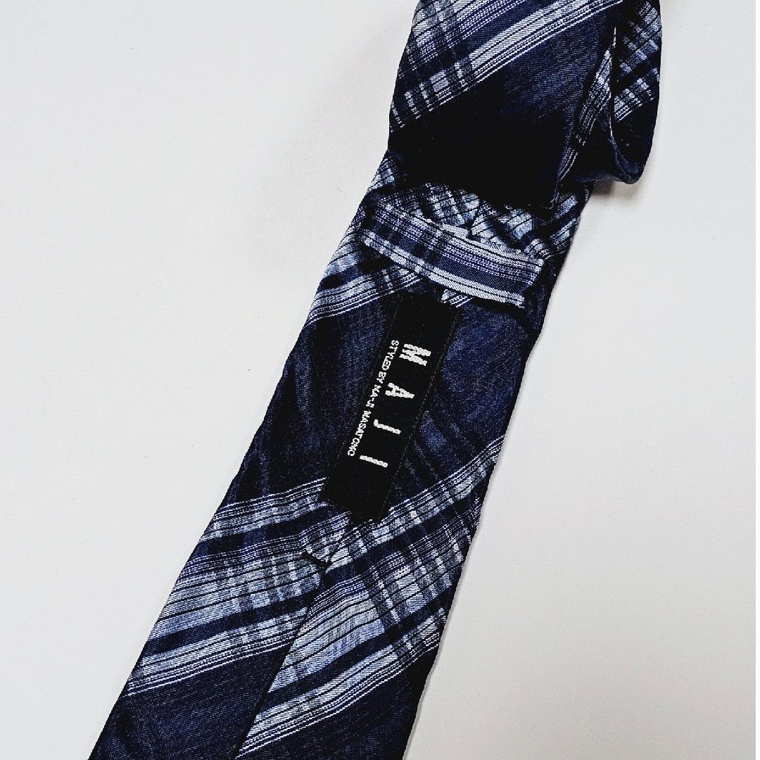 MAJI ネクタイ 青チェック柄 メンズのファッション小物(ネクタイ)の商品写真