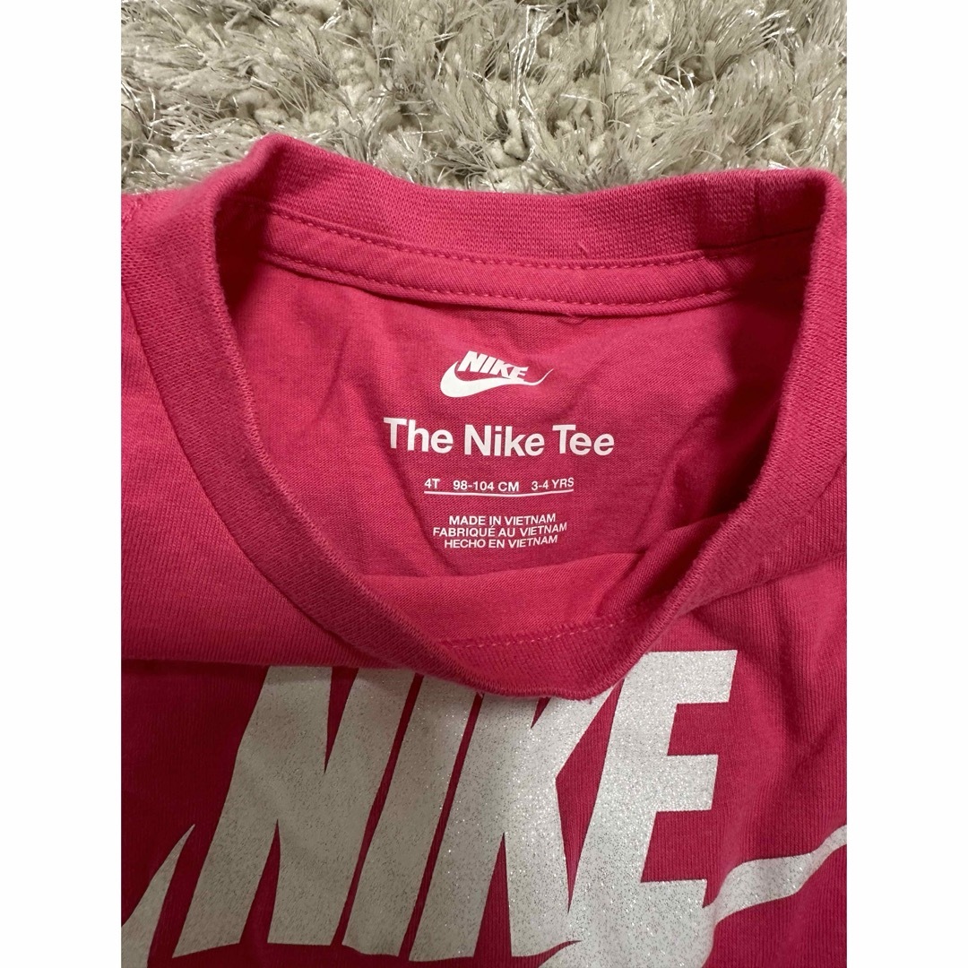 NIKE(ナイキ)のNIKE キッズ　Tシャツ　２点セット　4T 半袖　ピンク　ブルー　ラメ キッズ/ベビー/マタニティのキッズ服女の子用(90cm~)(Tシャツ/カットソー)の商品写真