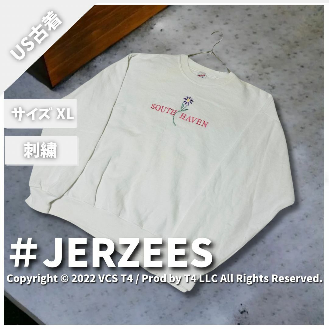 JERZEES(ジャージーズ)の【US古着】ジャージーズ トレーナー・スウェット XL 白 ミドル ✓3908 メンズのトップス(スウェット)の商品写真