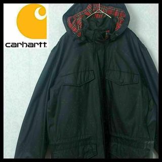 カーハート(carhartt)の【希少】カーハート ブルゾン ワッペン チェック ブラック 一点物 入手困難(ブルゾン)