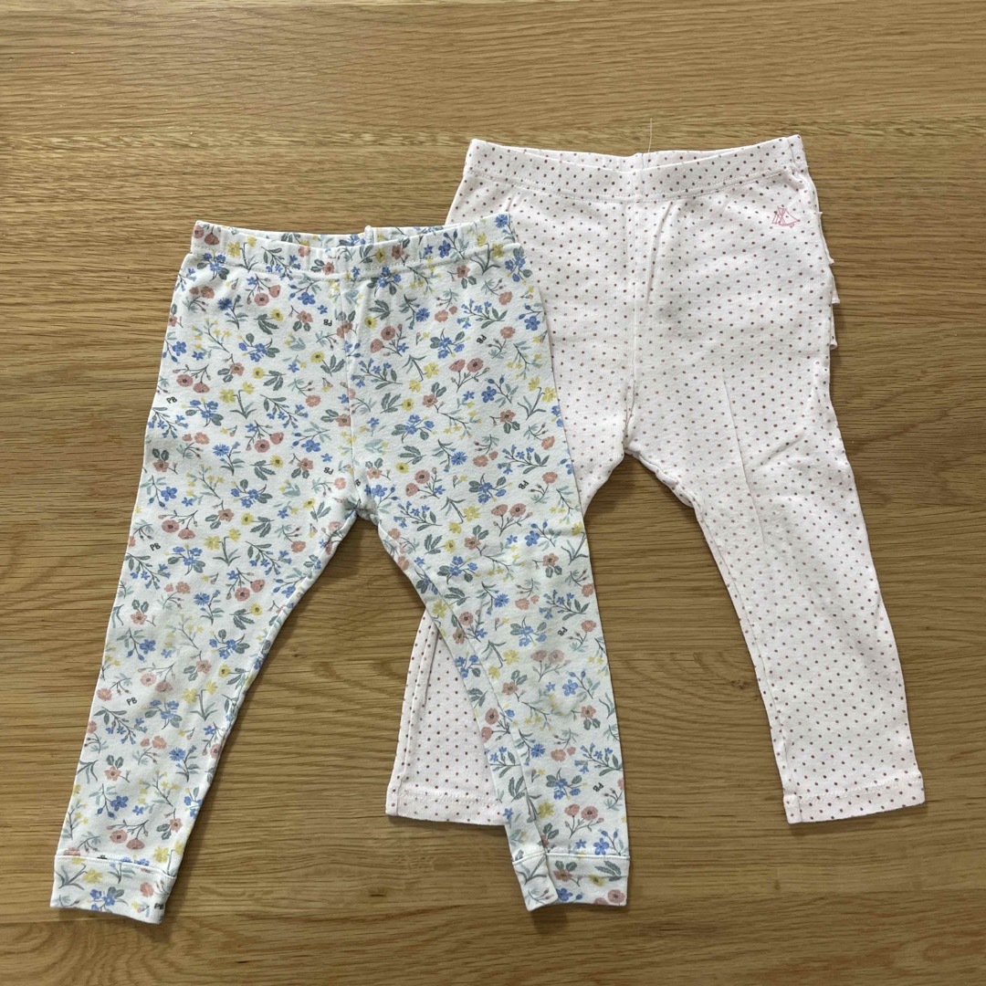 PETIT BATEAU(プチバトー)のプチバトーレギンス81cm2本セット キッズ/ベビー/マタニティのベビー服(~85cm)(パンツ)の商品写真