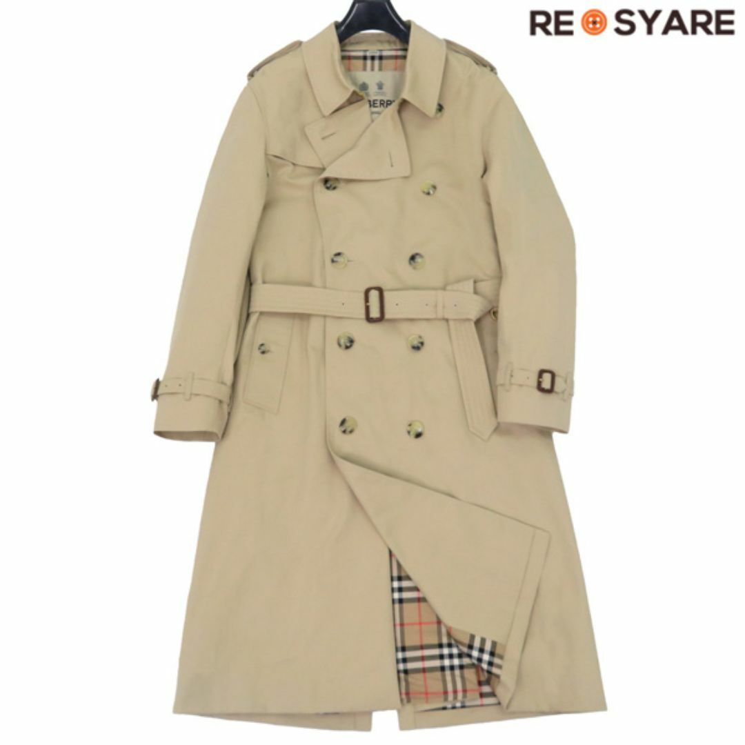 BURBERRY(バーバリー)の美品 バーバリー 8058334 THE KENSINGTON LONＧ ケンジントン ロング 裏ノバチェック ヘリテージ ダブル ベルト トレンチ コート 46483 メンズのジャケット/アウター(トレンチコート)の商品写真