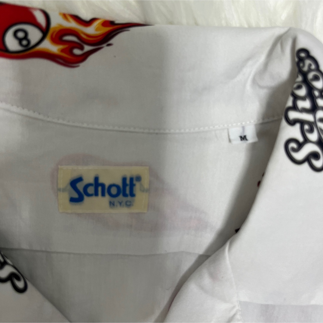 schott(ショット)のschott ショット フレイム ロゴ シャツ 総柄 バイカー アロハ  メンズのトップス(シャツ)の商品写真