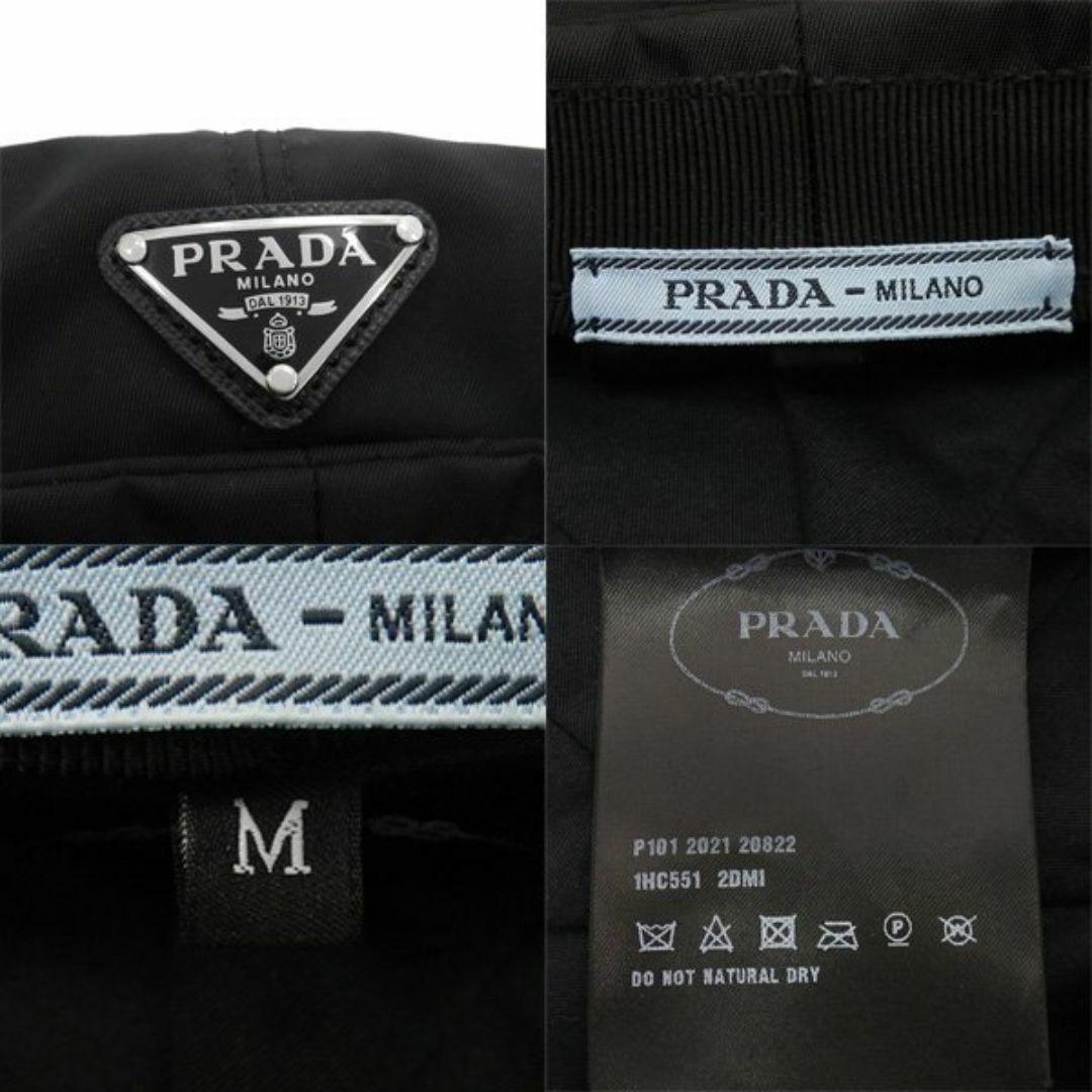 PRADA(プラダ)の良品 プラダ 2022SS 1HC551 RE-NYLON トライアングル ロゴ プレート テクニカルファブリック ナイロン ハット キャスケット キャップ 46486 レディースの帽子(キャスケット)の商品写真