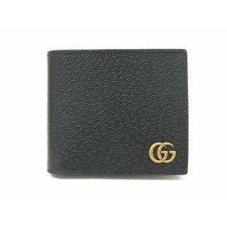 グッチ(Gucci)のグッチ 428725 DJ20T 1000 レザー ブラック系 GGマーモント コインウォレット 二つ折り財布 【池袋店】【中古】(折り財布)